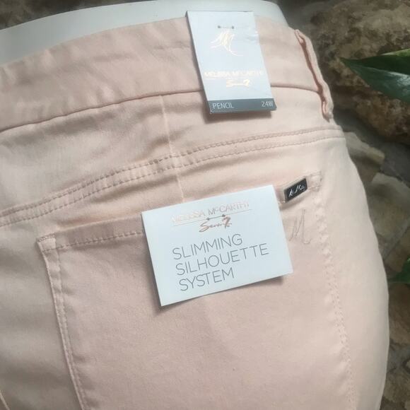 NEW Seven Melissa Mcarthy Pencil Peach Pants Slimming Silhouette Women's 24W - Picture 4 of 7